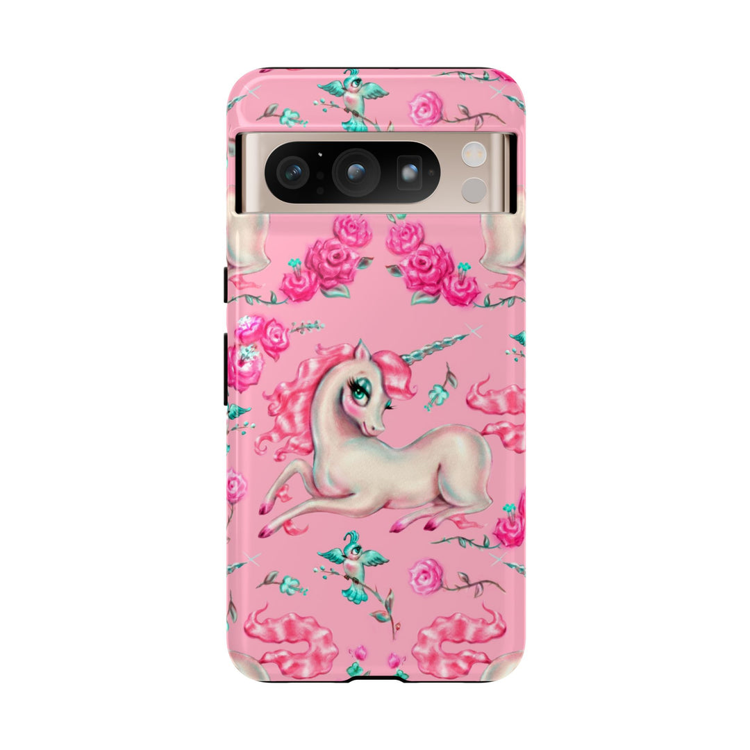 Unicorns and Roses on Pink • Tough Phone Case