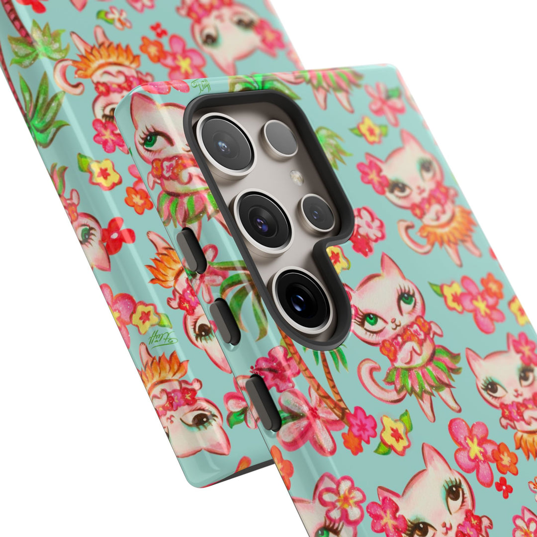 Hula Kitties Aqua • Tough Phone Case