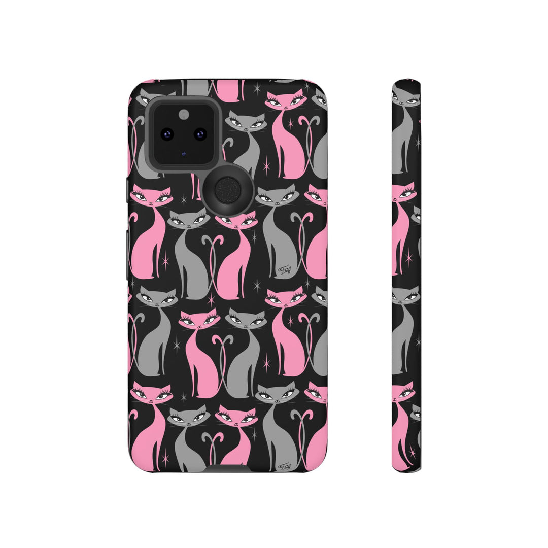 Mod Love Cats on Black • Tough Phone Case