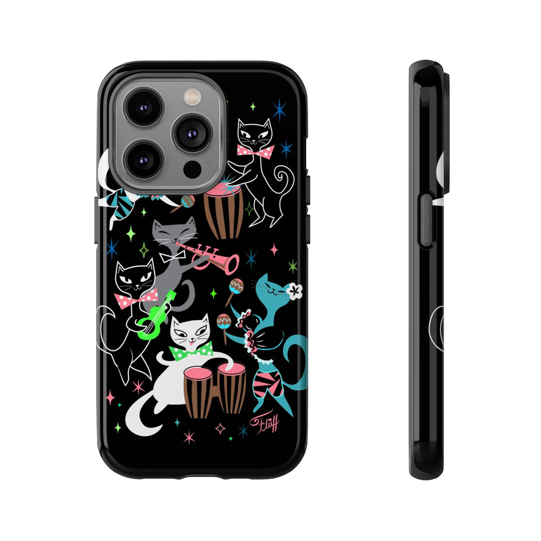 Mambo Kitties Band on Black • Tough Phone Case