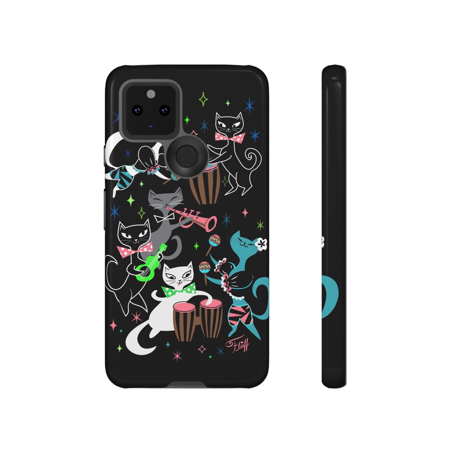 Mambo Kitties Band on Black • Tough Phone Case