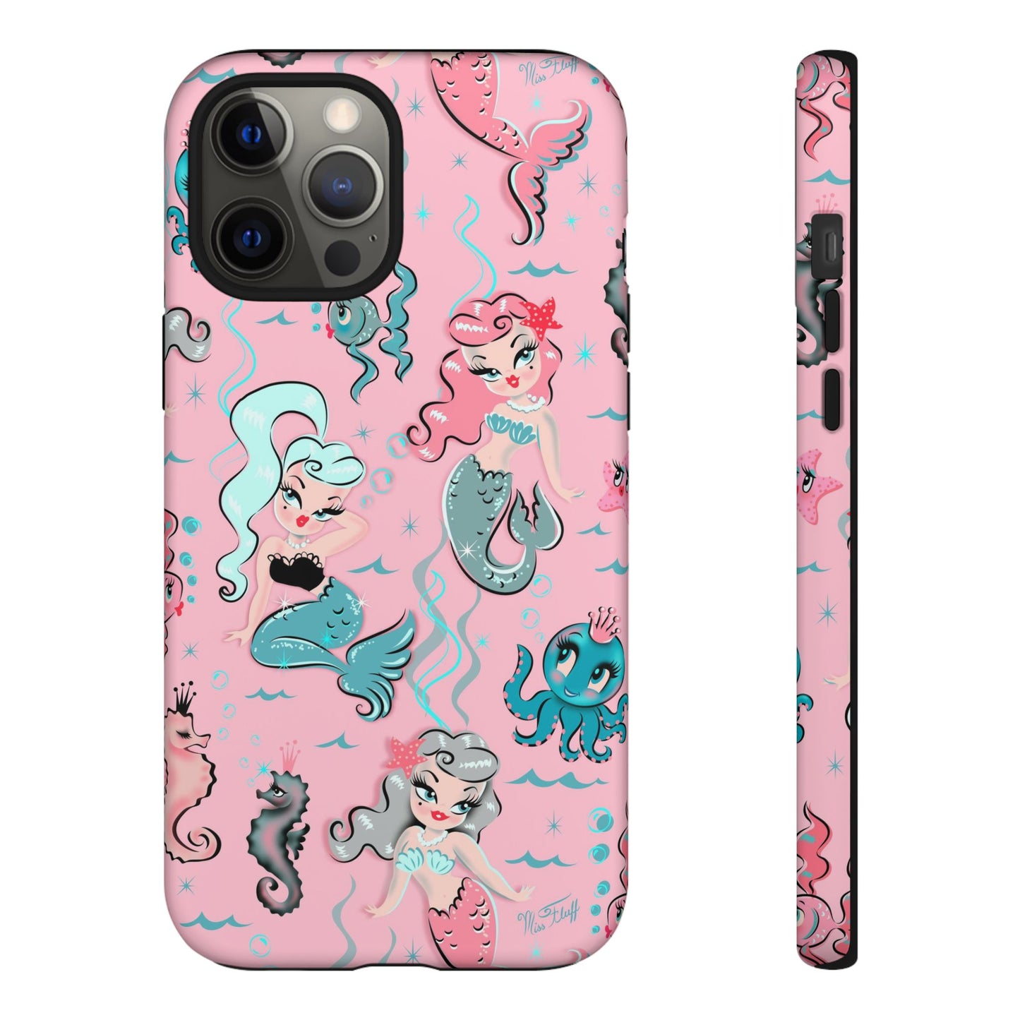 Babydoll Mermaids on Pink • Tough Phone Case