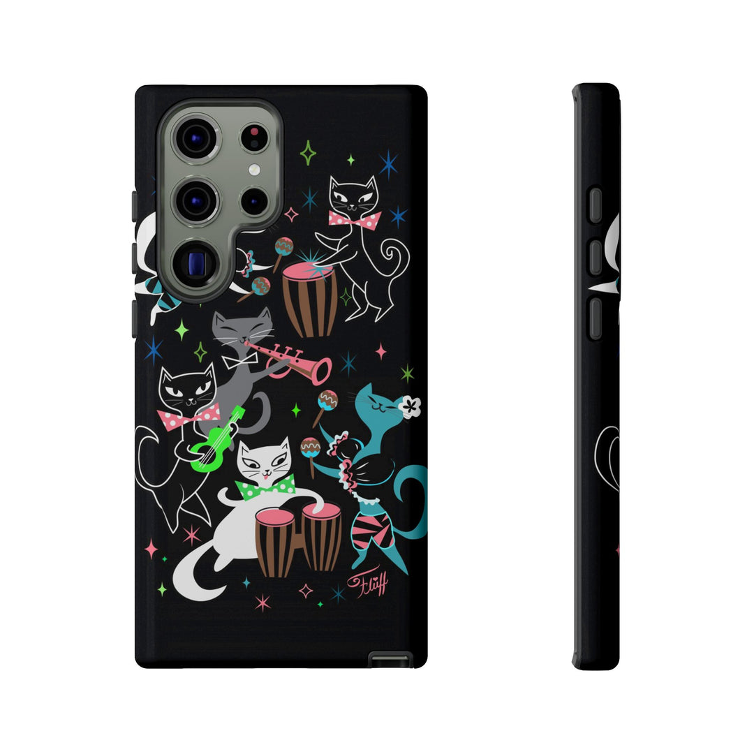 Mambo Kitties Band on Black • Tough Phone Case