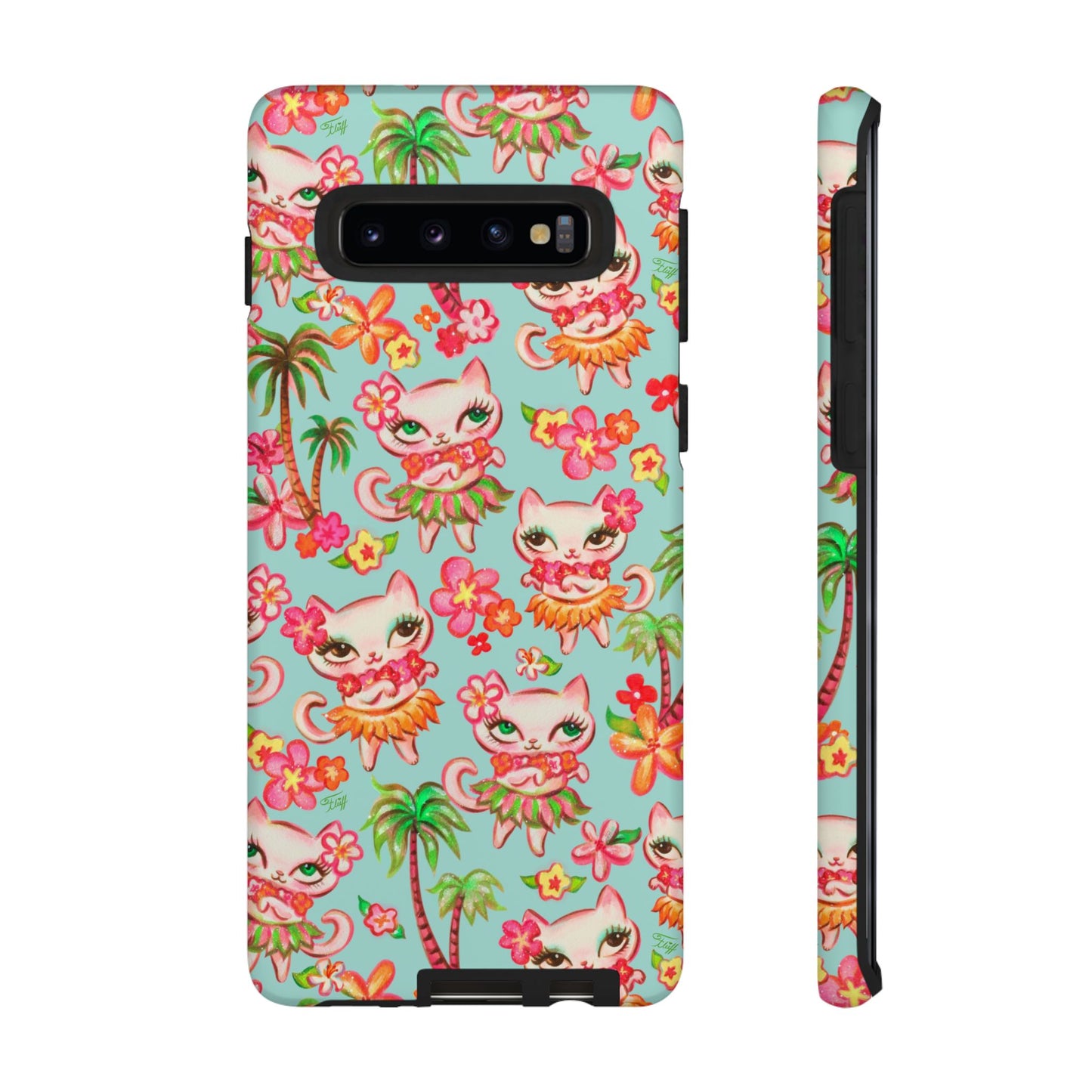 Hula Kitties Aqua • Tough Phone Case