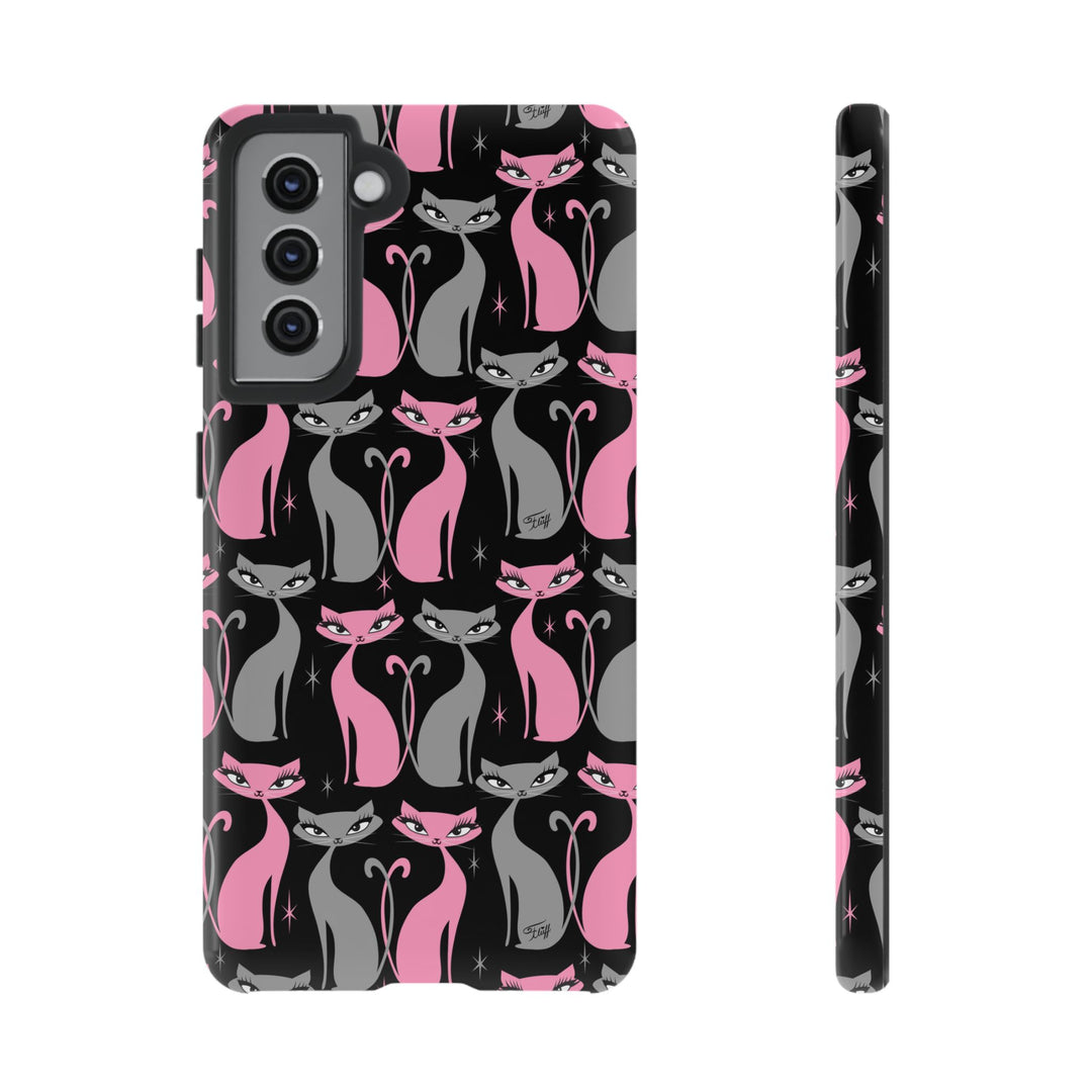 Mod Love Cats on Black • Tough Phone Case