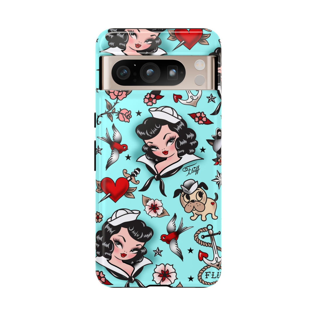 Suzy Sailor Girl on Light Blue • Phone Case