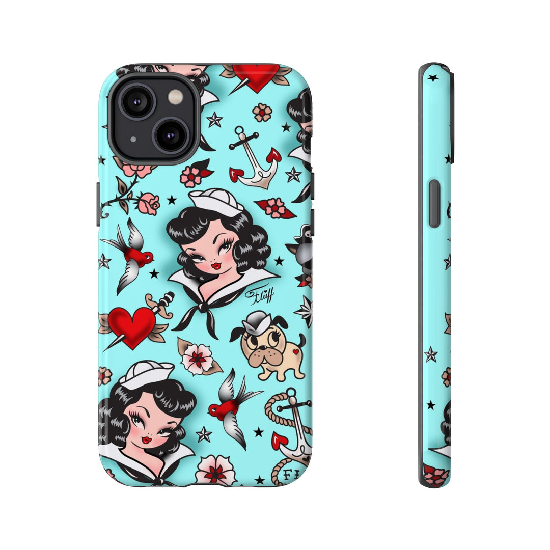 Suzy Sailor Girl on Light Blue • Phone Case