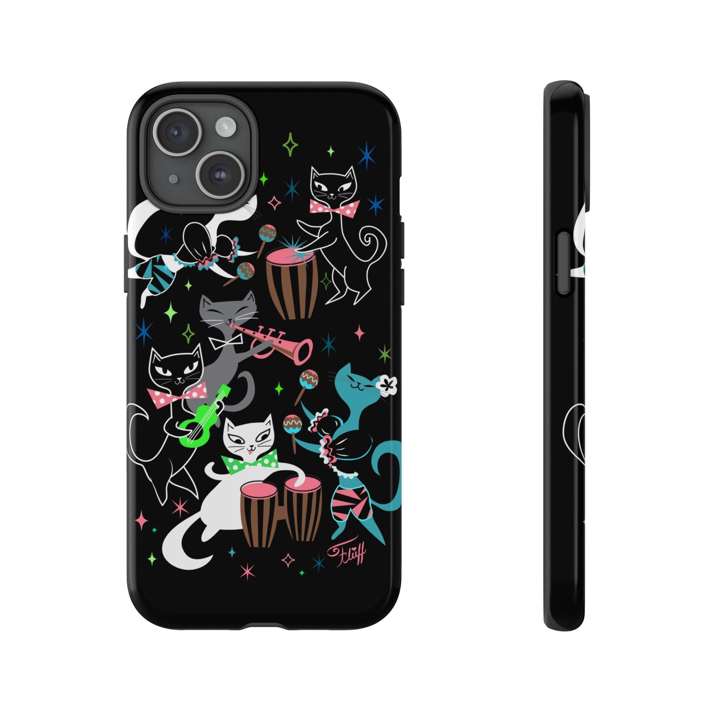 Mambo Kitties Band on Black • Tough Phone Case