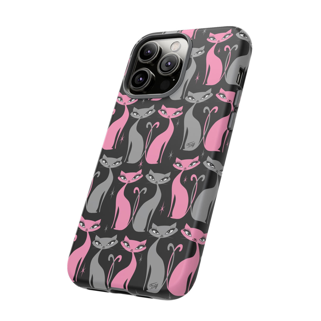 Mod Love Cats on Black • Tough Phone Case