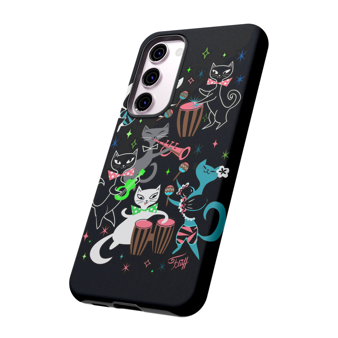 Mambo Kitties Band on Black • Tough Phone Case