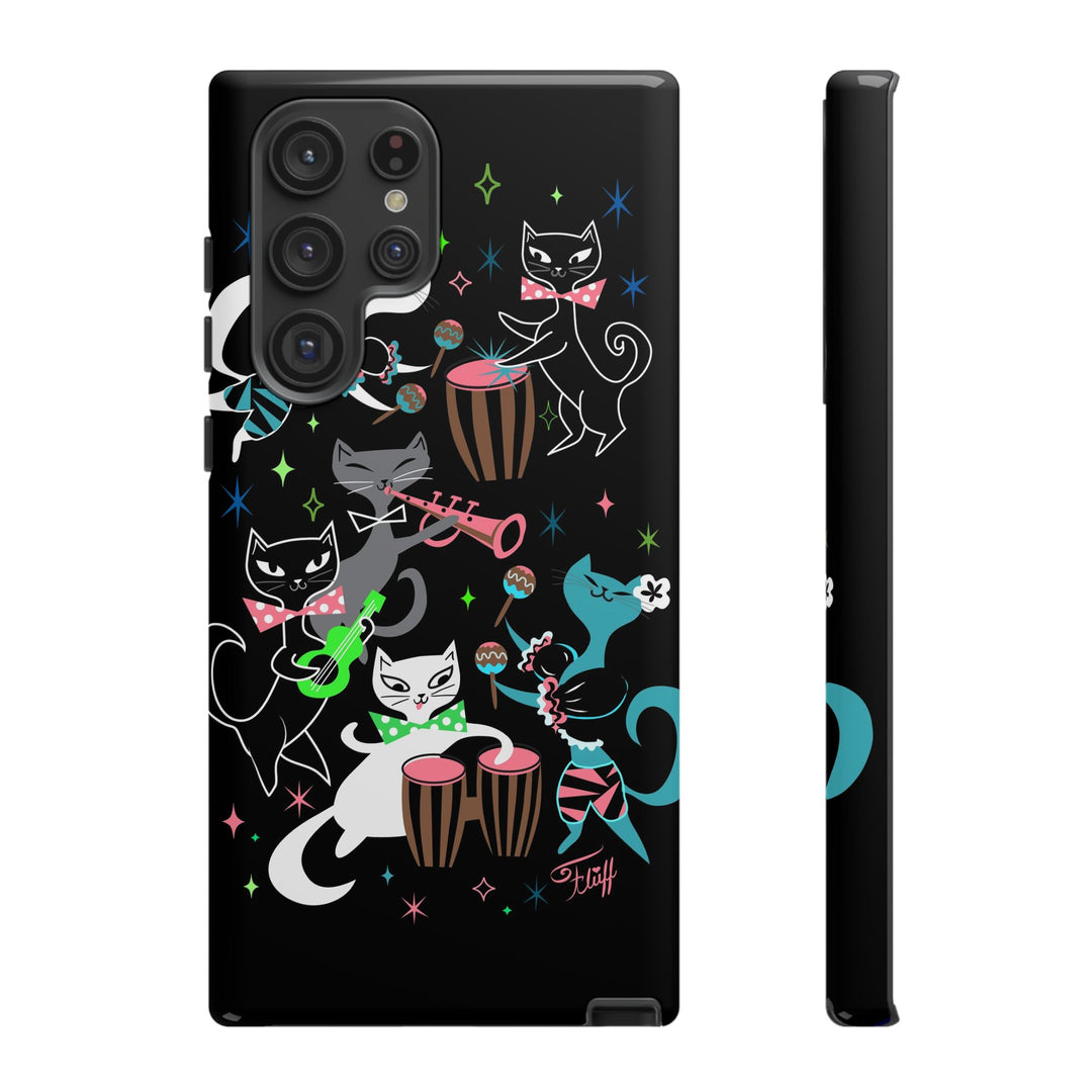 Mambo Kitties Band on Black • Tough Phone Case