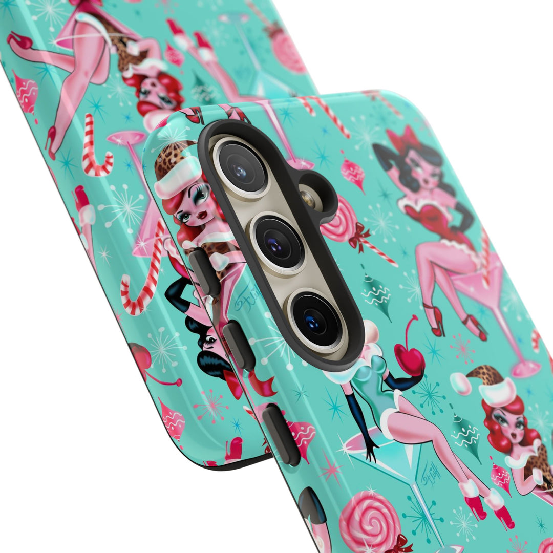 Christmas Candy Martini Pinup Girls • Tough Phone Case