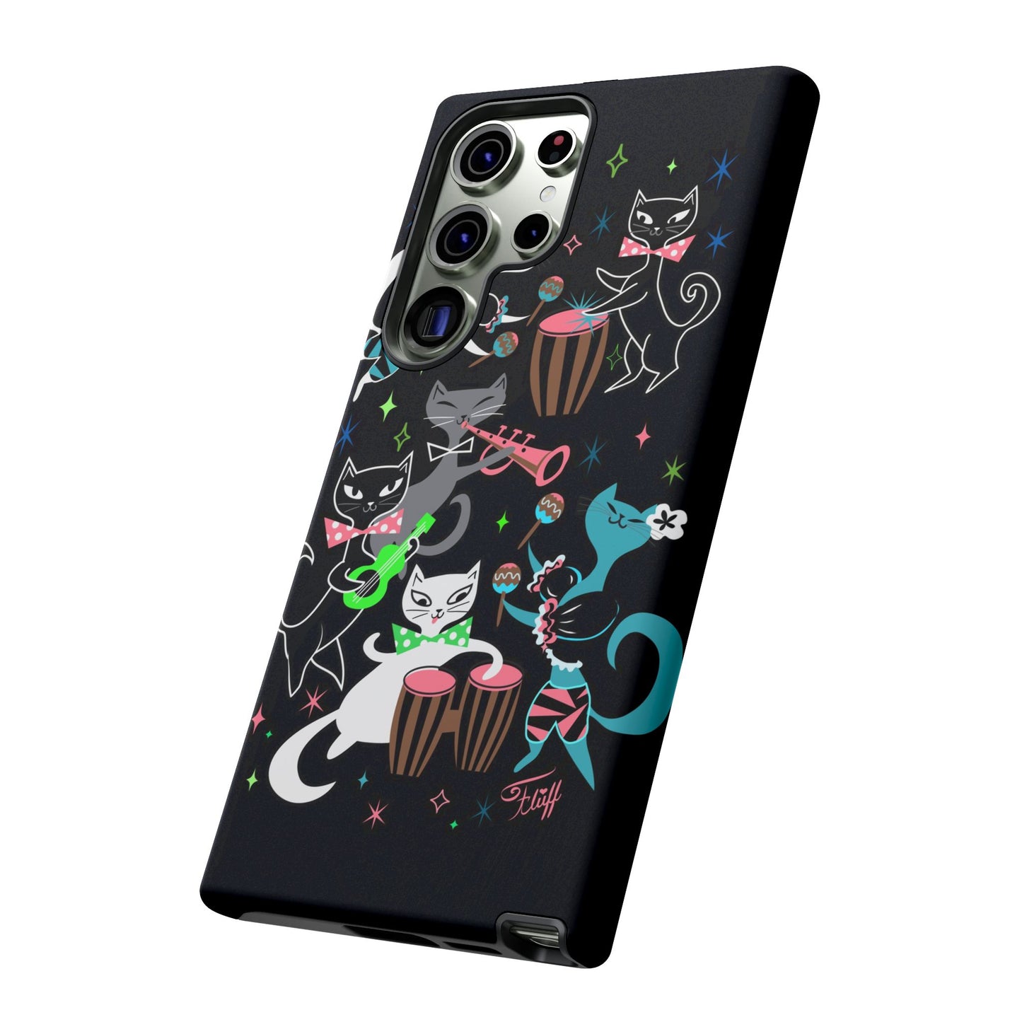 Mambo Kitties Band on Black • Tough Phone Case