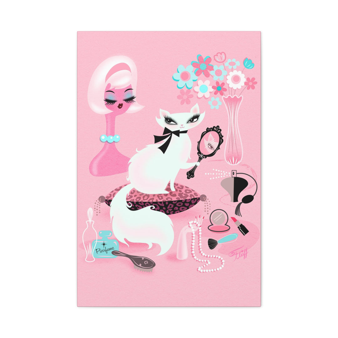 Boudoir Kitty with Mirror • Canvas Gallery Wrap
