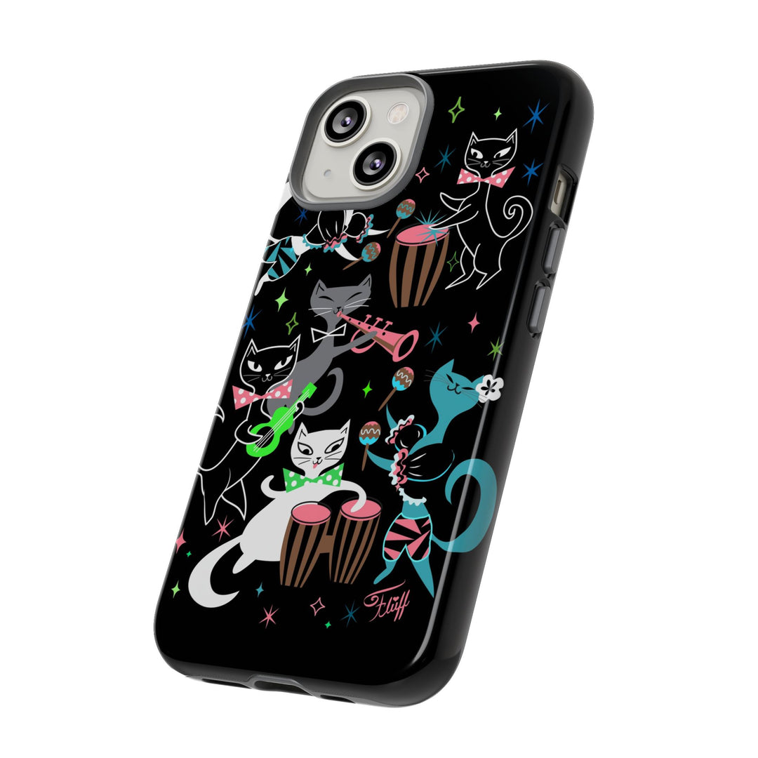 Mambo Kitties Band on Black • Tough Phone Case