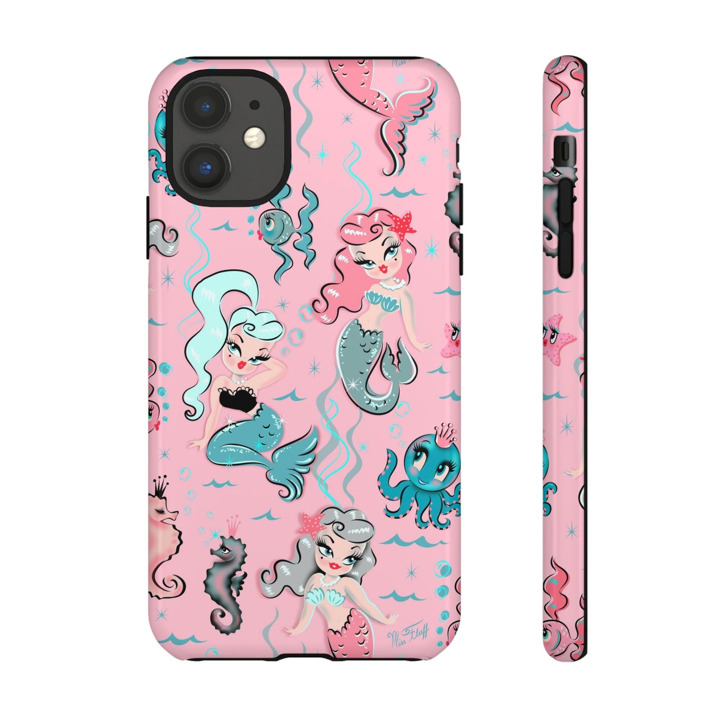 Babydoll Mermaids on Pink • Tough Phone Case