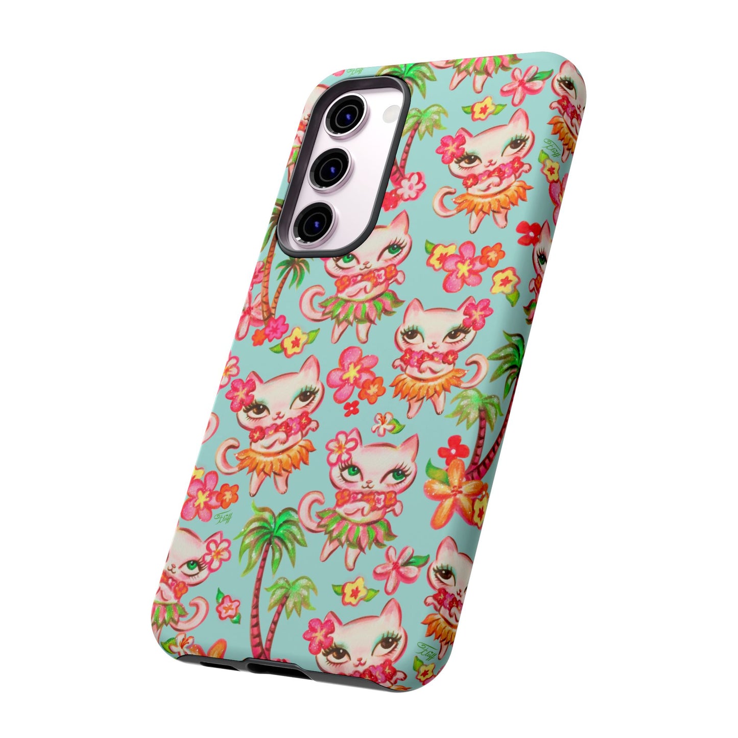 Hula Kitties Aqua • Tough Phone Case