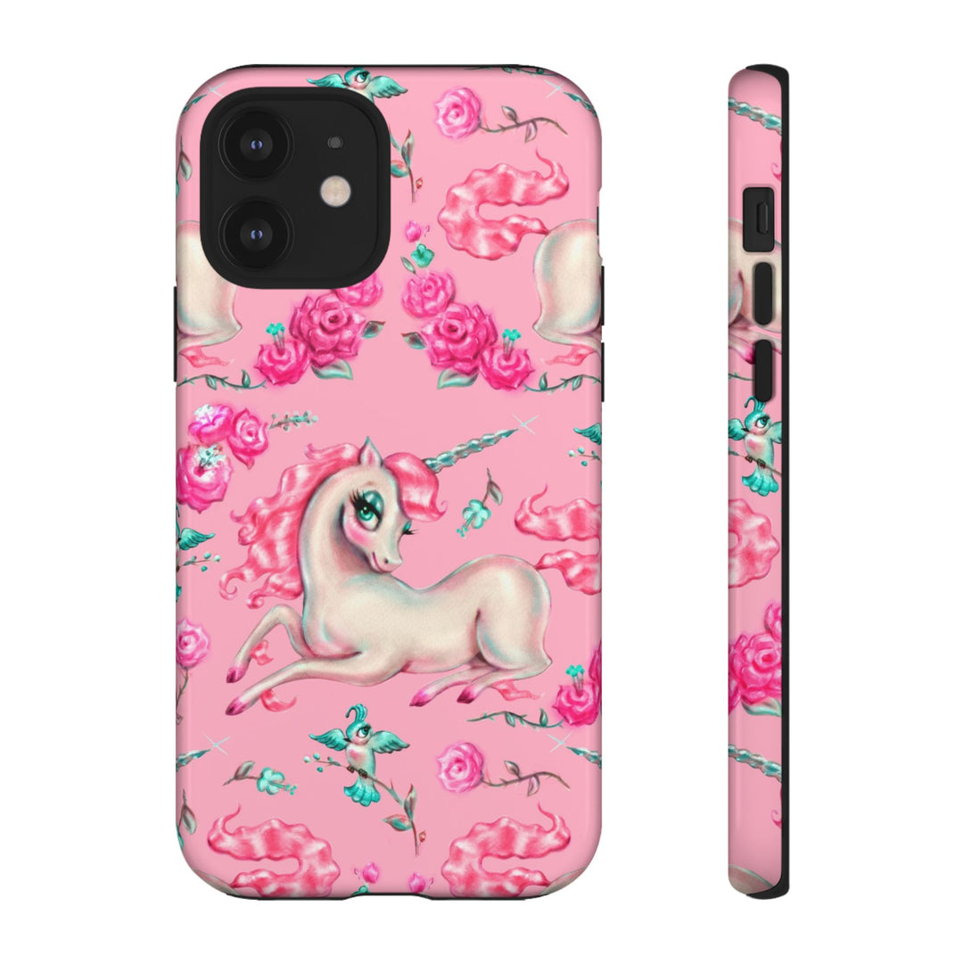 Unicorns and Roses on Pink • Tough Phone Case