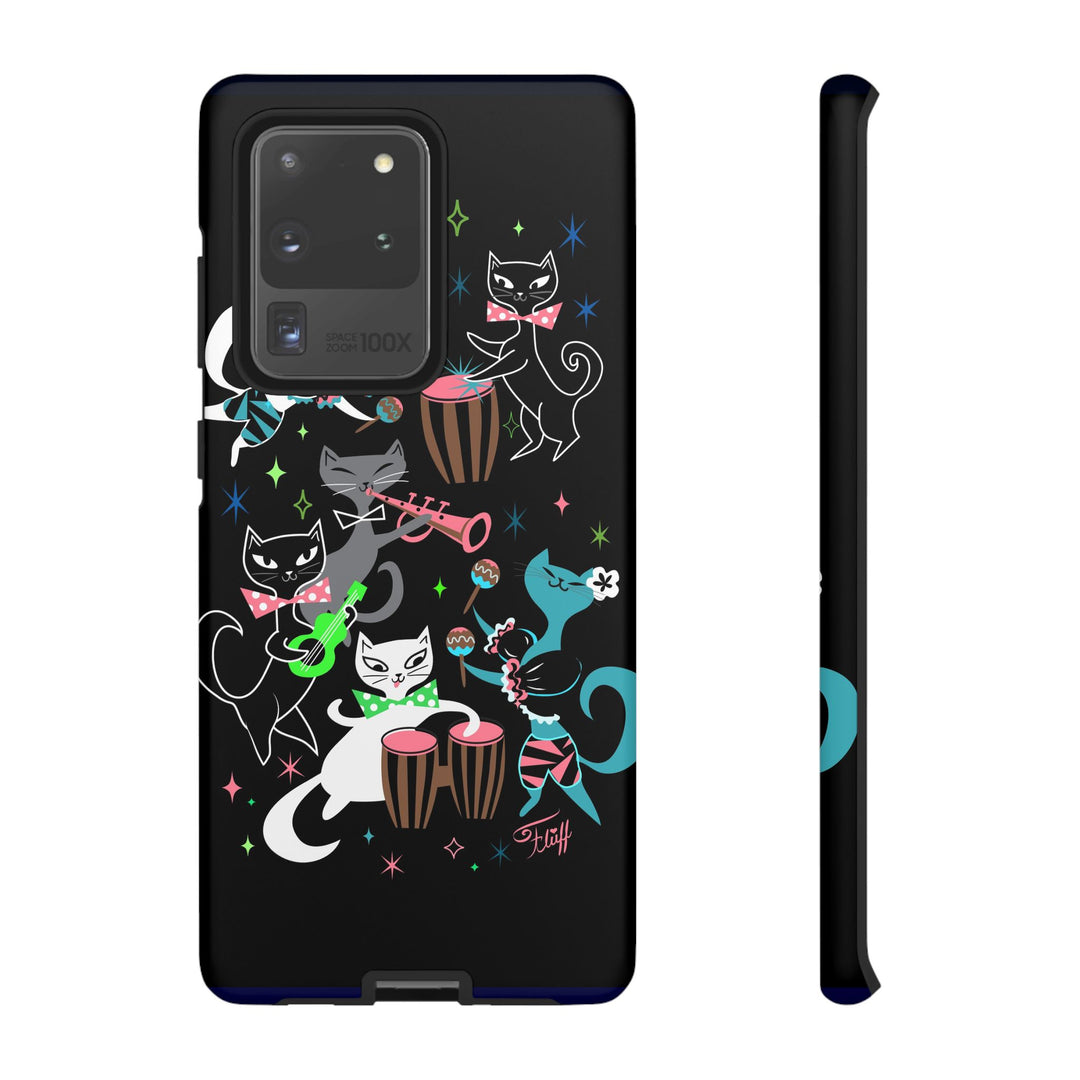 Mambo Kitties Band on Black • Tough Phone Case