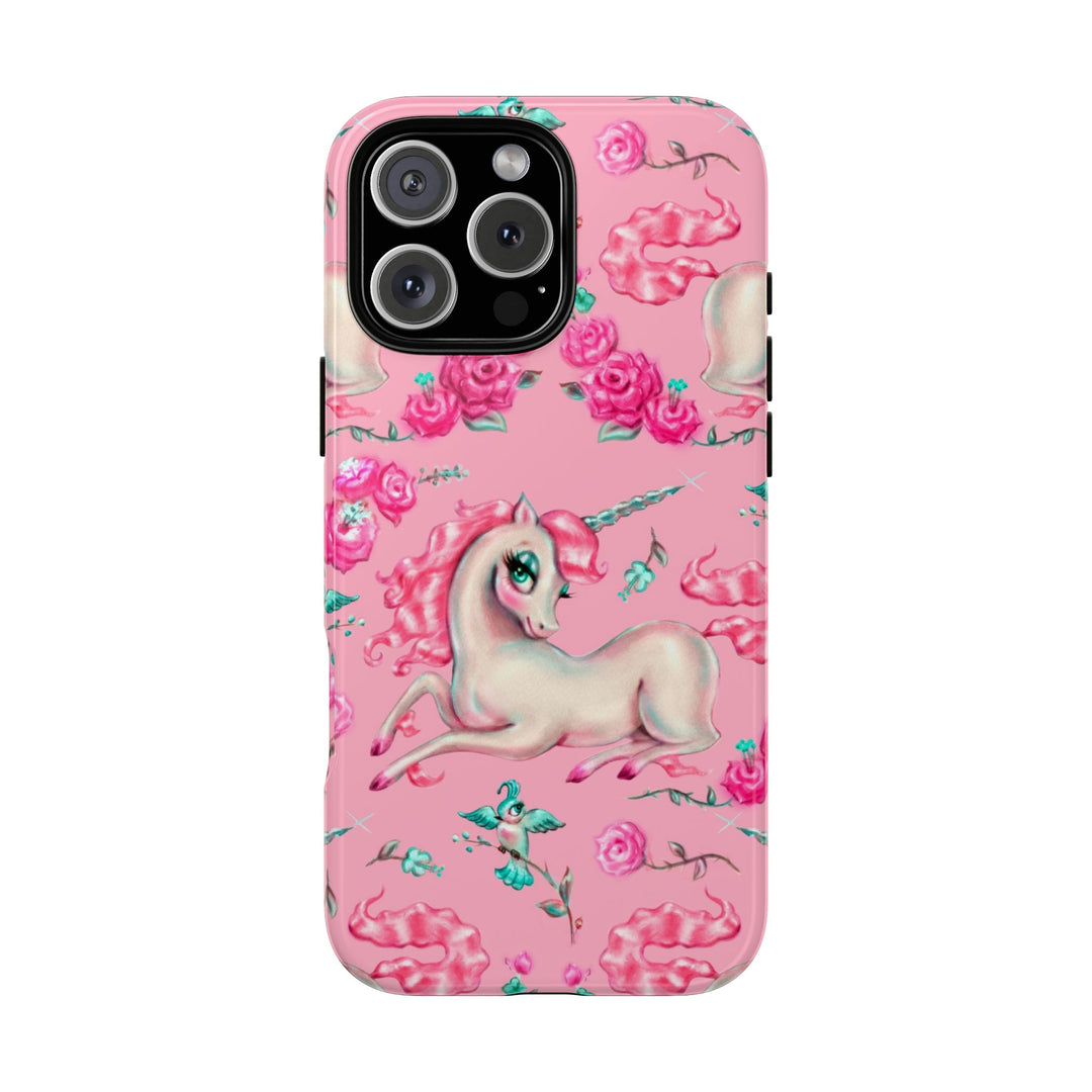 Unicorns and Roses on Pink • Tough Phone Case