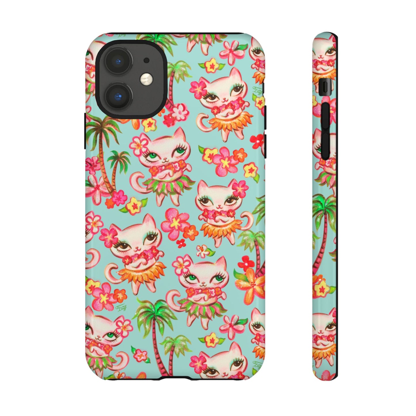 Hula Kitties Aqua • Tough Phone Case