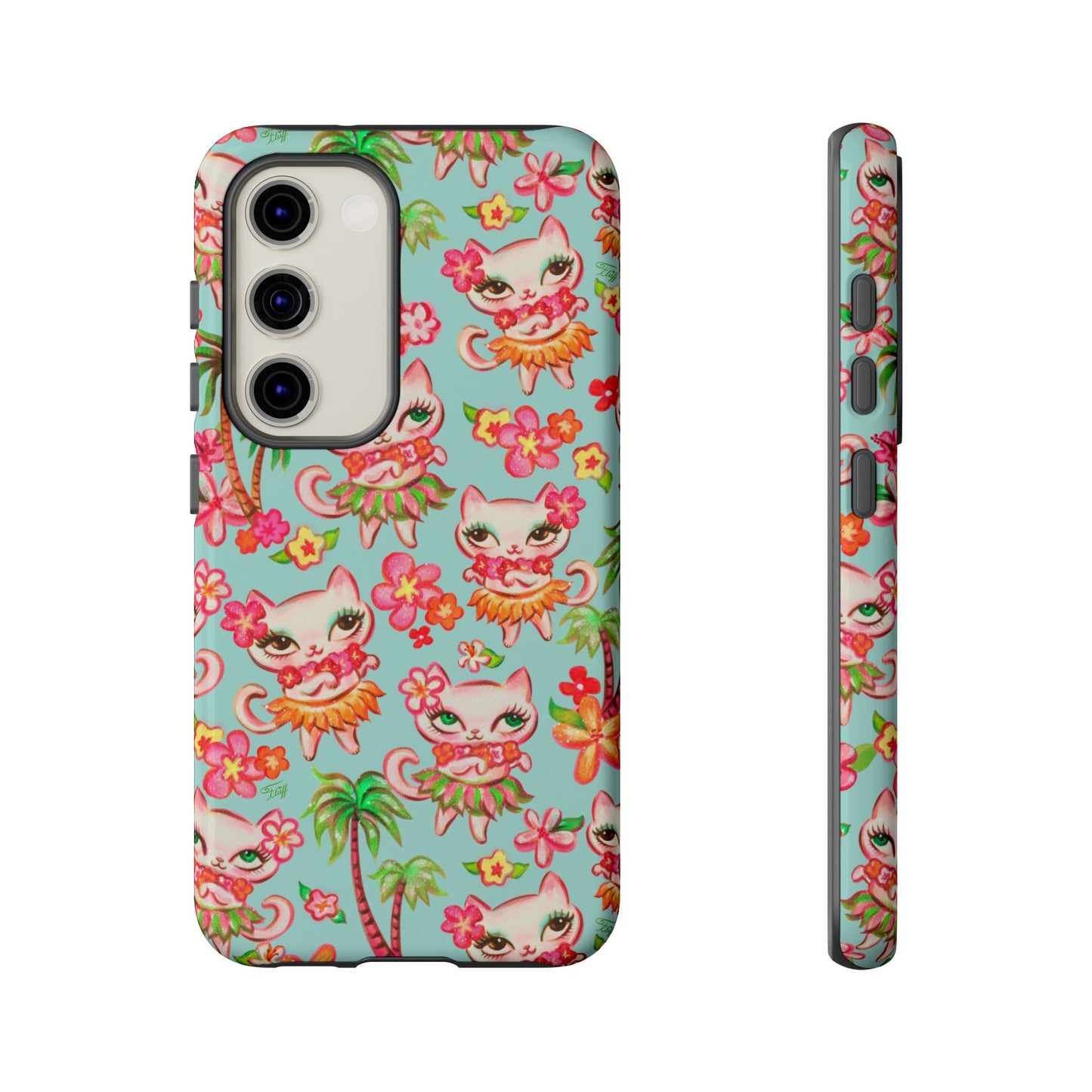 Hula Kitties Aqua • Tough Phone Case