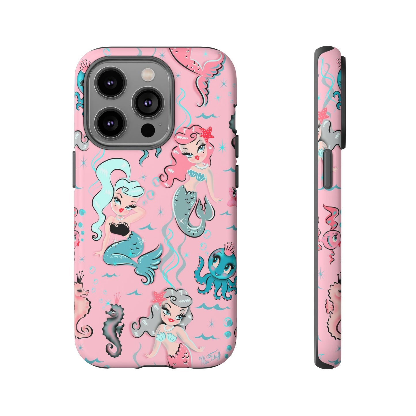 Babydoll Mermaids on Pink • Tough Phone Case