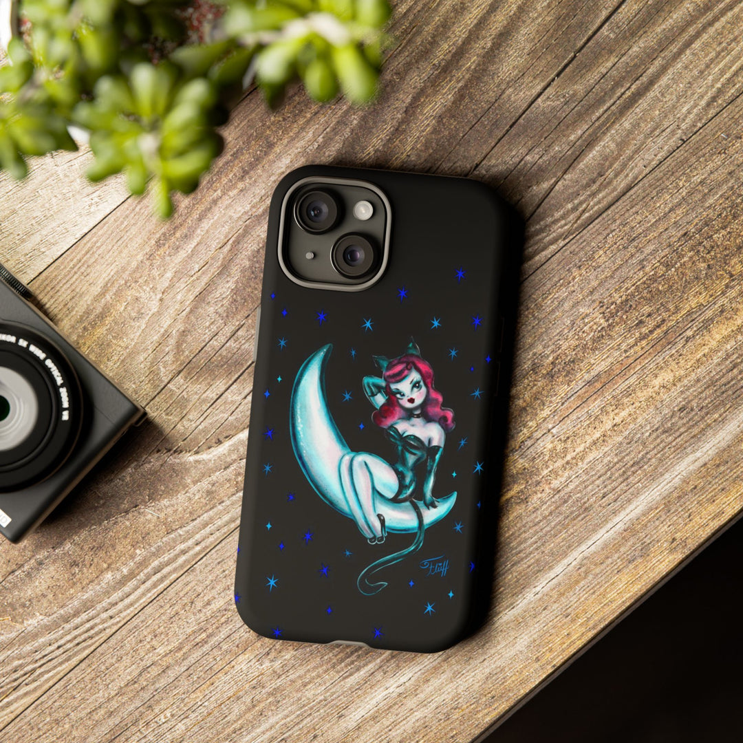 Kitten on the Moon • Tough Phone Case