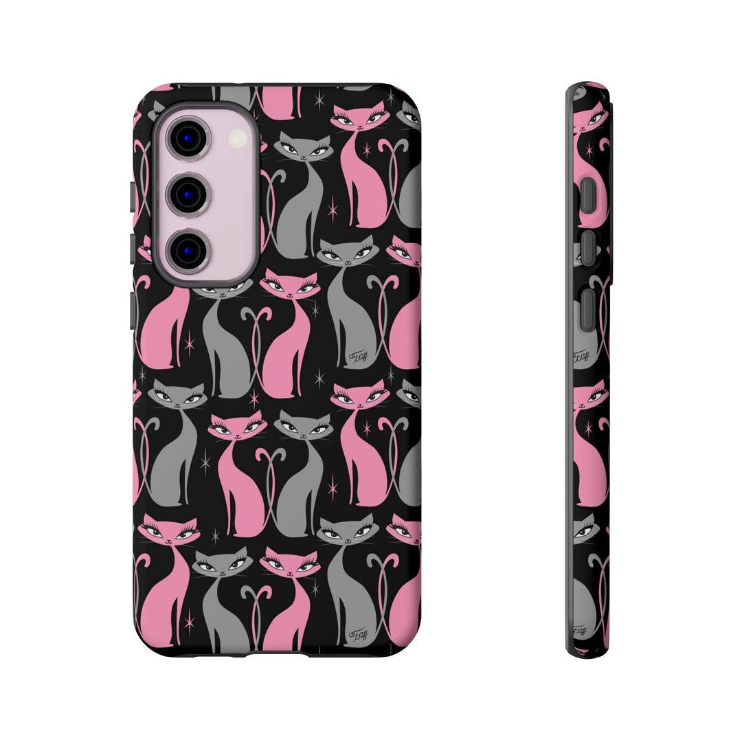 Mod Love Cats on Black • Tough Phone Case