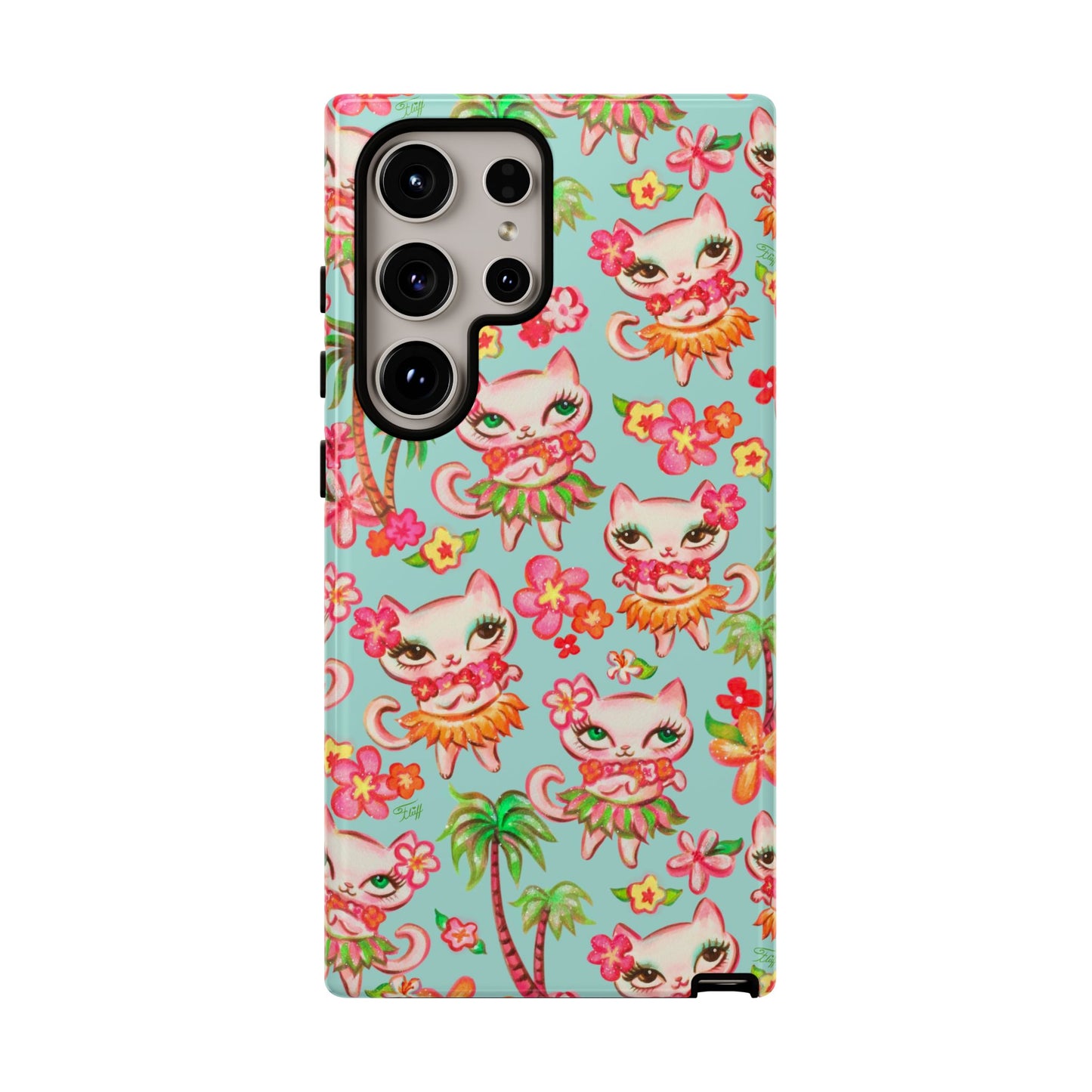 Hula Kitties Aqua • Tough Phone Case