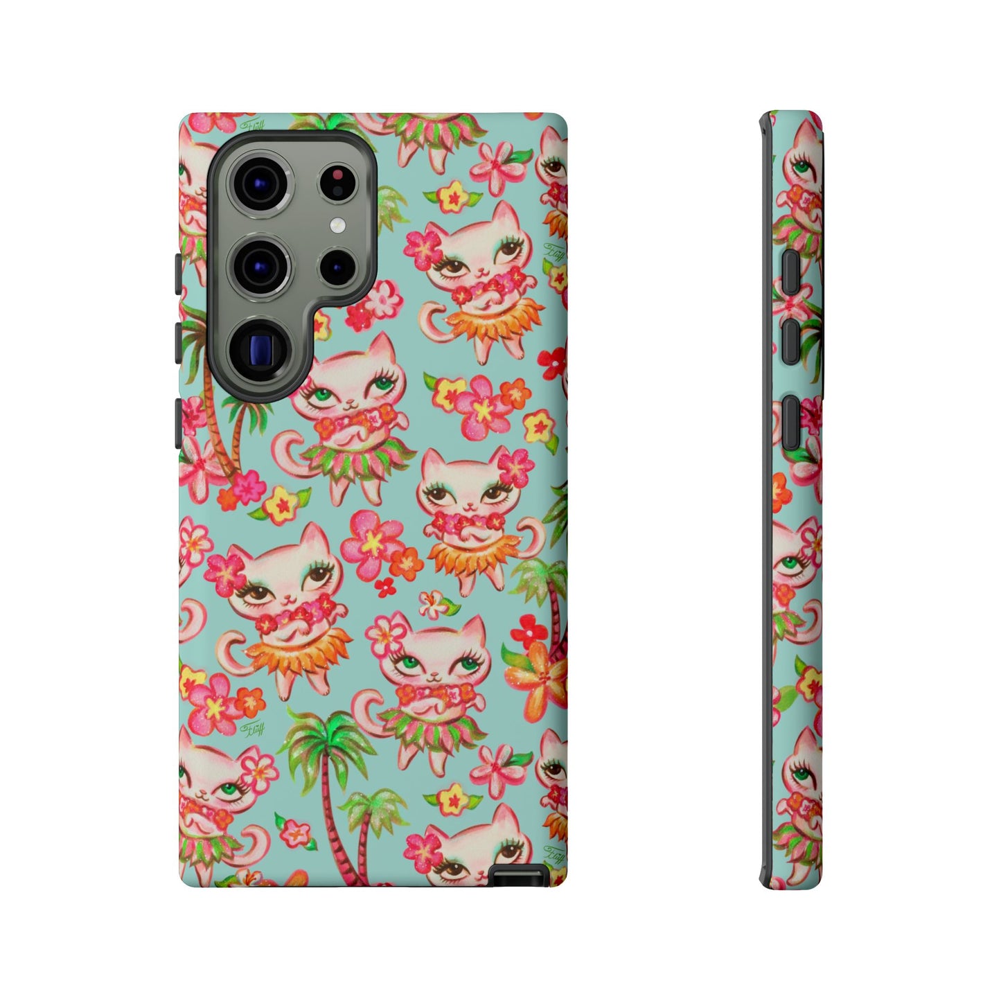 Hula Kitties Aqua • Tough Phone Case