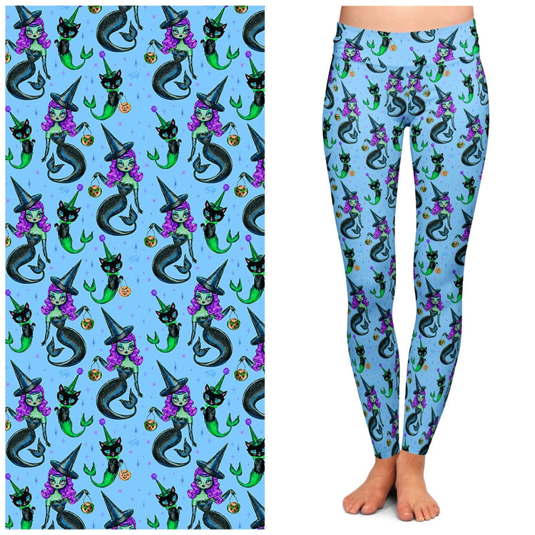 "MerWitch & Her MerCat" Leggings by Miss Fluff x Lipstick & Chrome-0