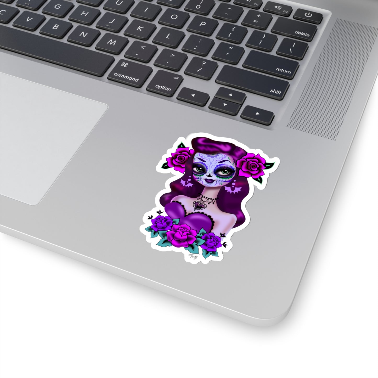 Purple Sugar Skull Girl • Kiss-Cut Sticker