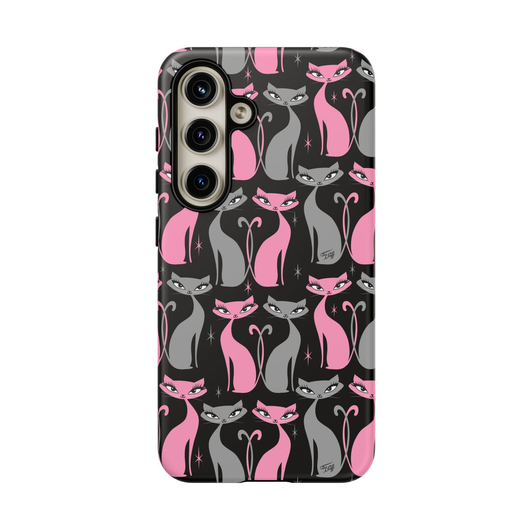 Mod Love Cats on Black • Tough Phone Case