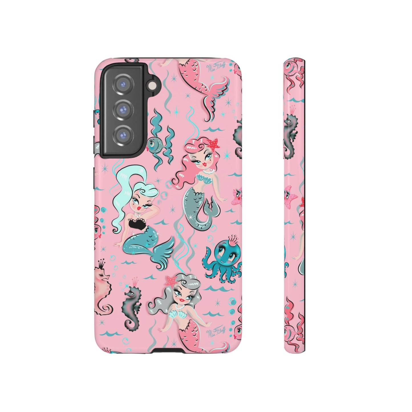 Babydoll Mermaids on Pink • Tough Phone Case