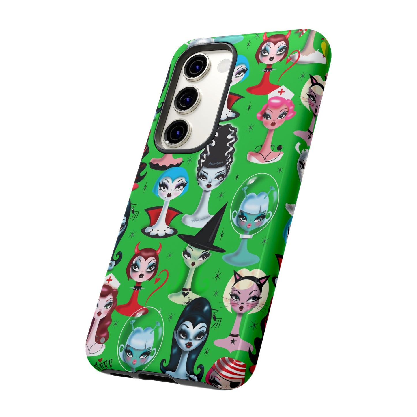 Spooky Dolls Green • Tough Phone Case