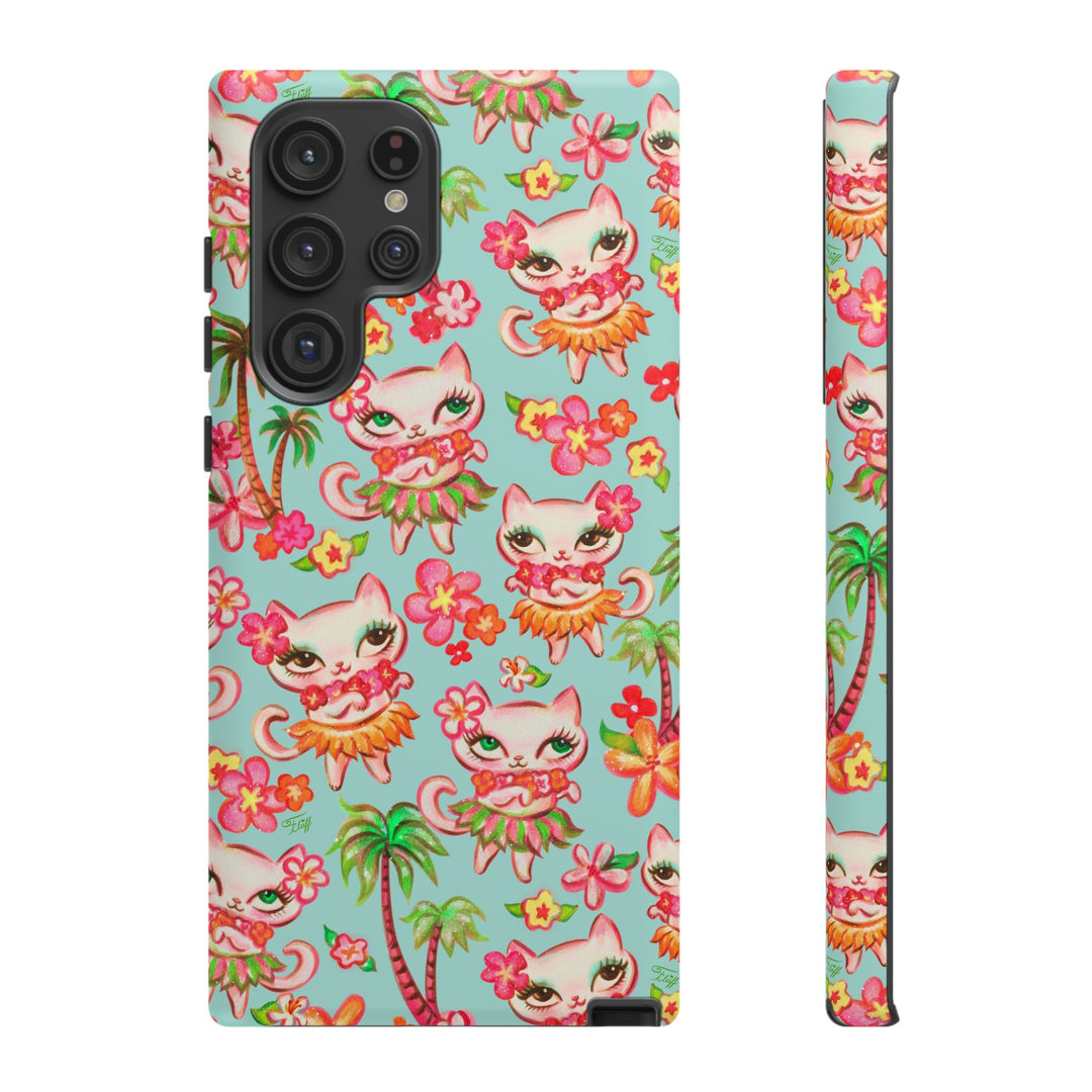 Hula Kitties Aqua • Tough Phone Case