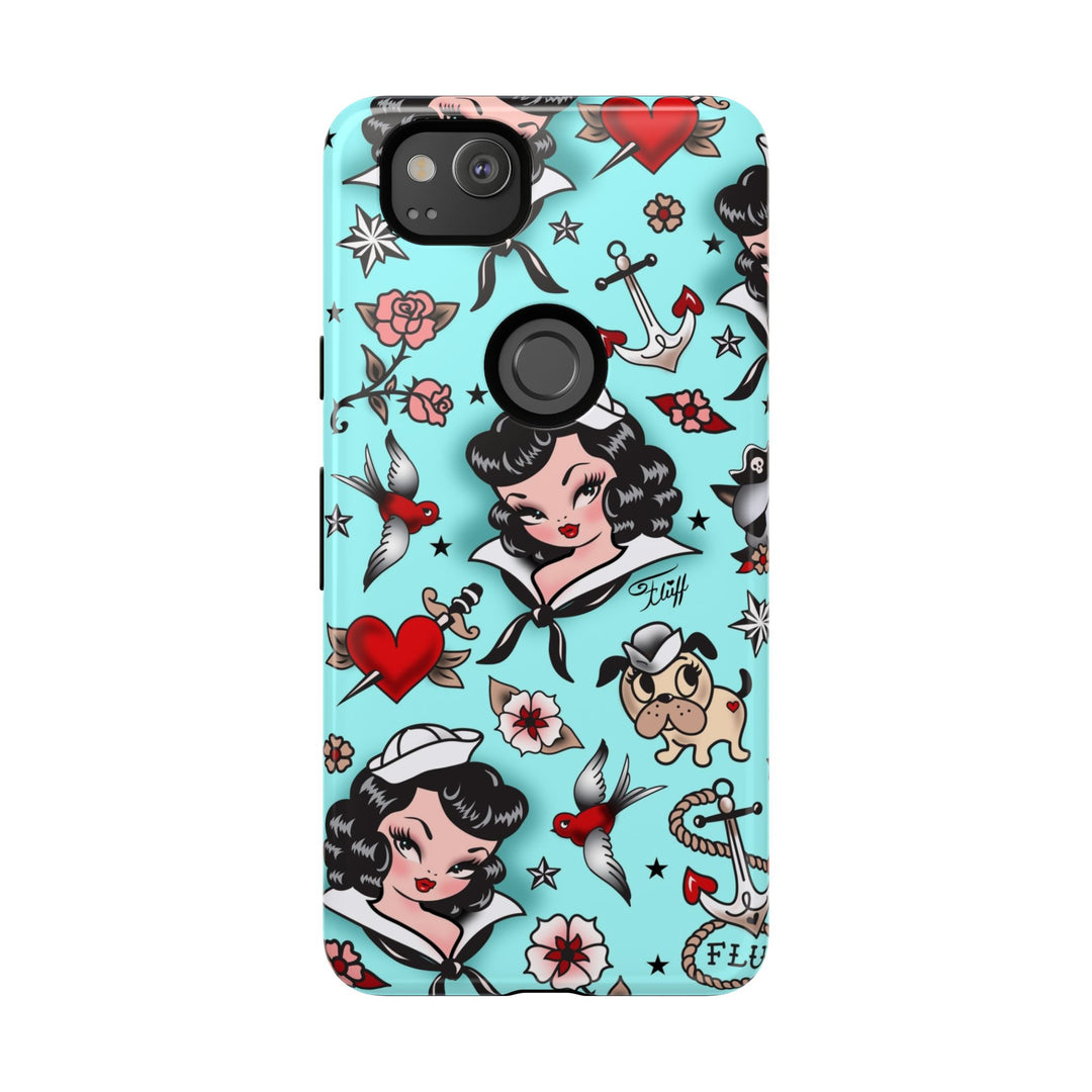 Suzy Sailor Girl on Light Blue • Phone Case