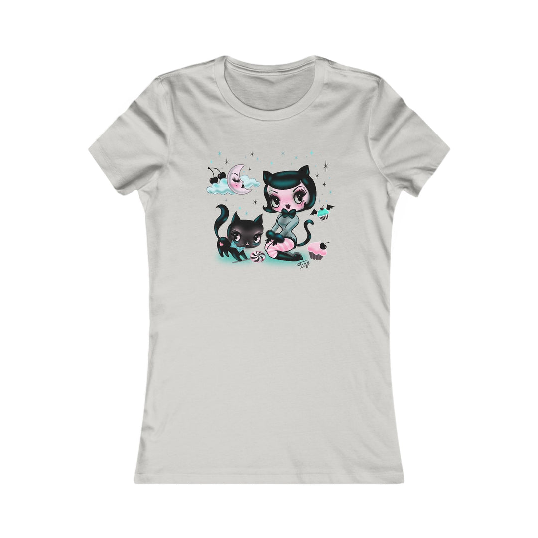 Kitten Doll with Cupcakes • Women's Form Fitting Tee