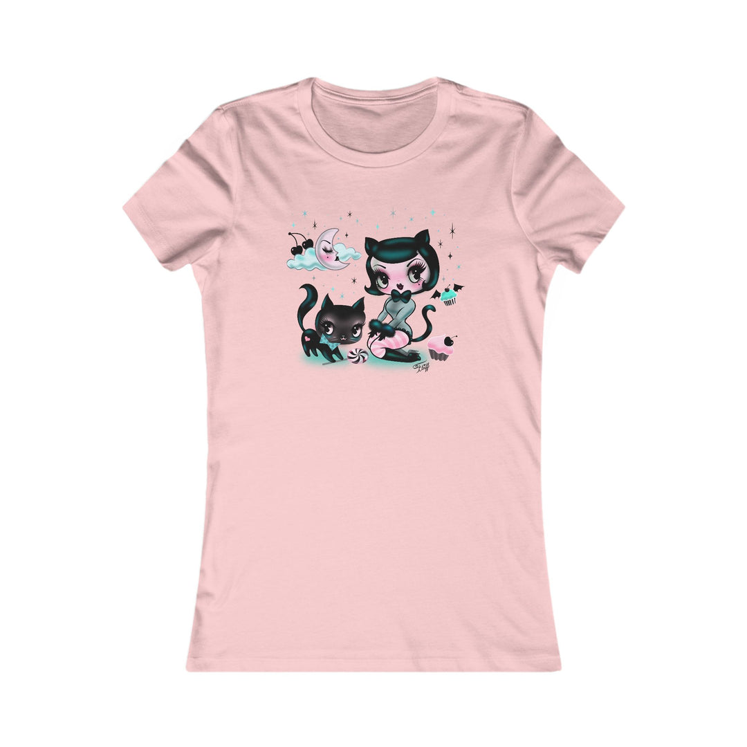 Kitten Doll with Cupcakes • Women's Form Fitting Tee