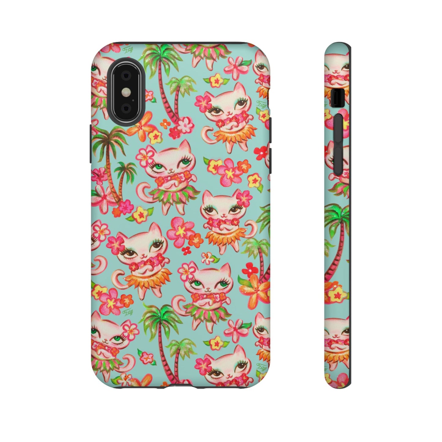 Hula Kitties Aqua • Tough Phone Case