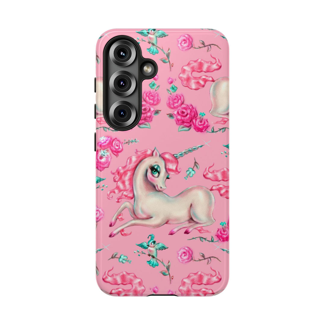 Unicorns and Roses on Pink • Tough Phone Case