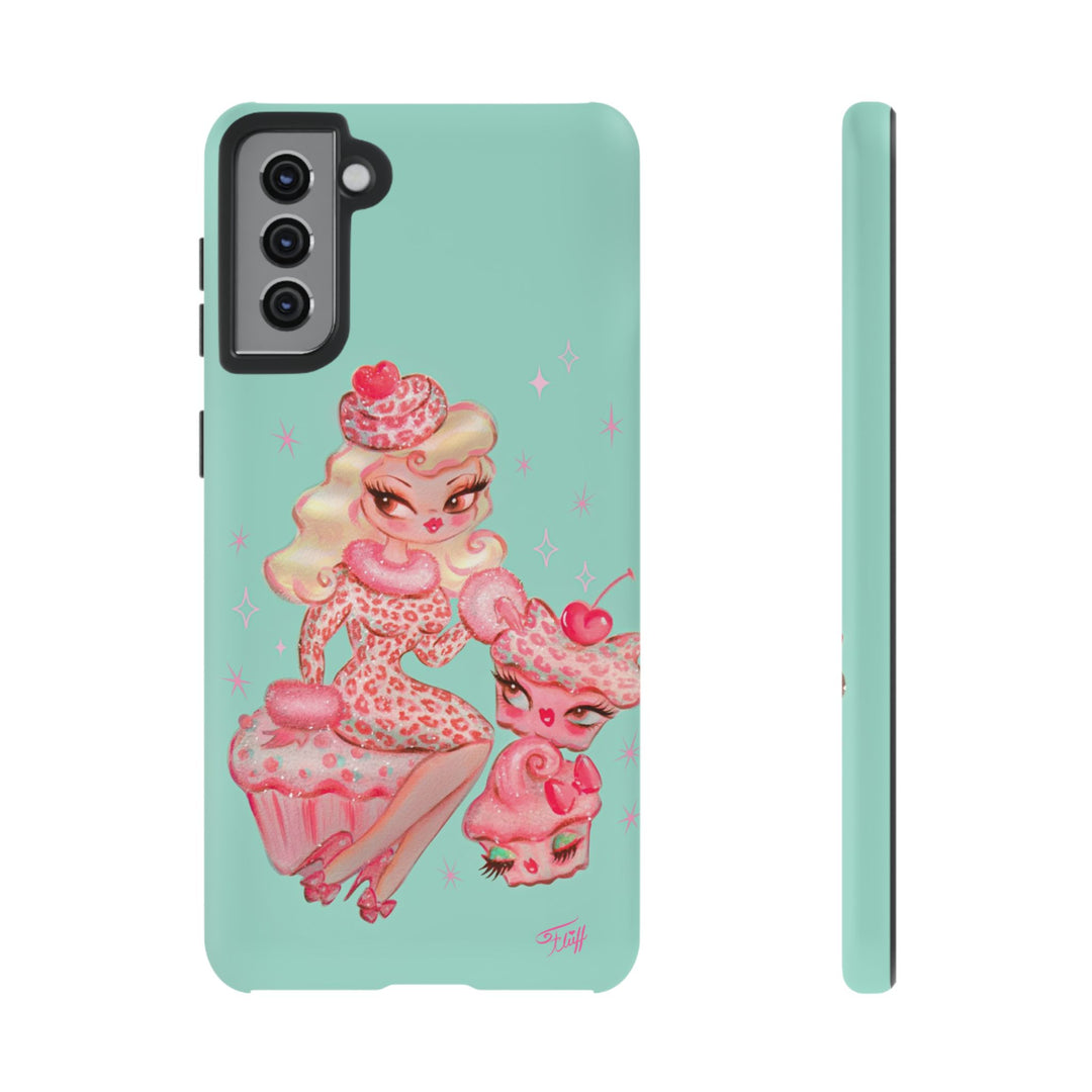 Leopard and Pink Cupcake Girl • Tough Phone Case