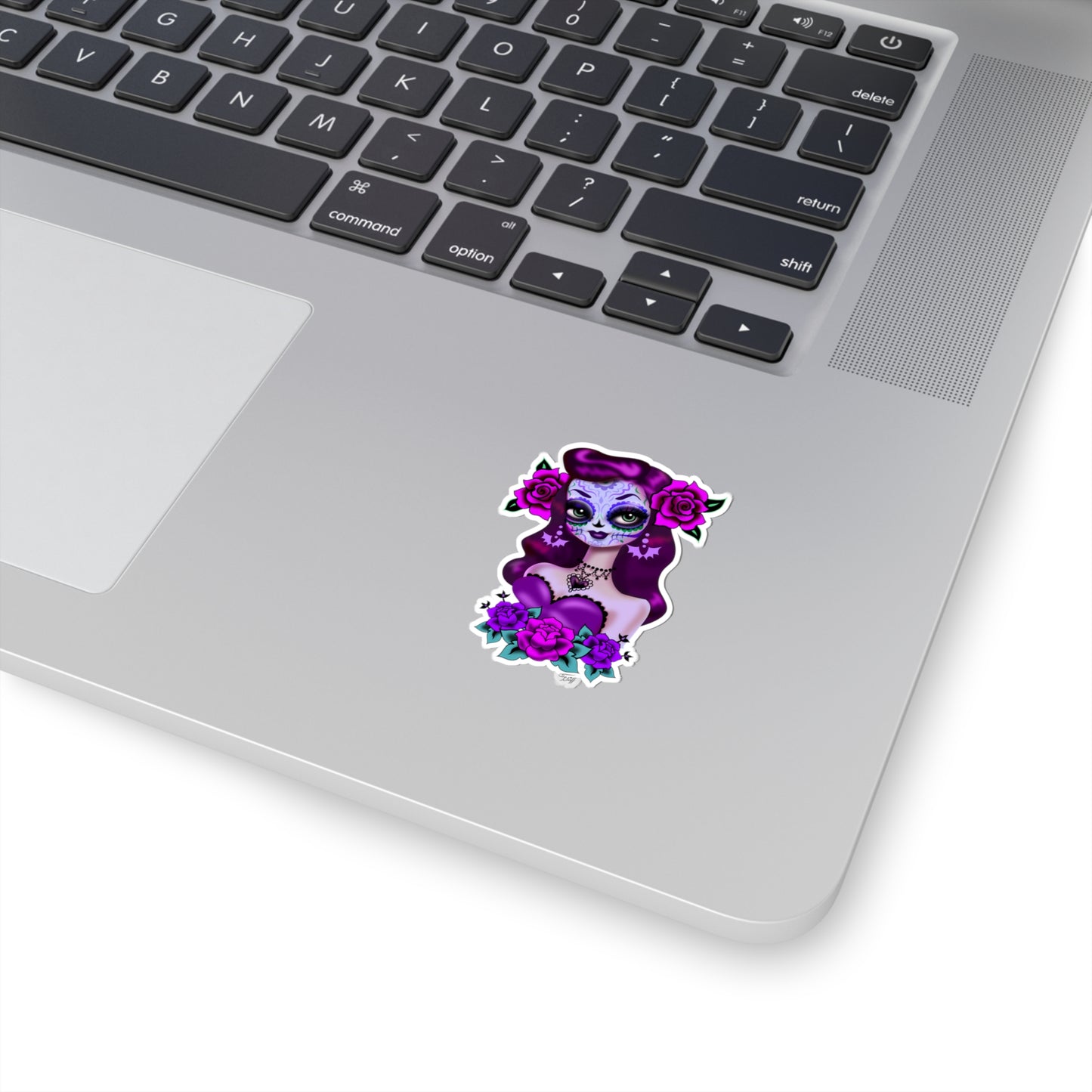 Purple Sugar Skull Girl • Kiss-Cut Sticker