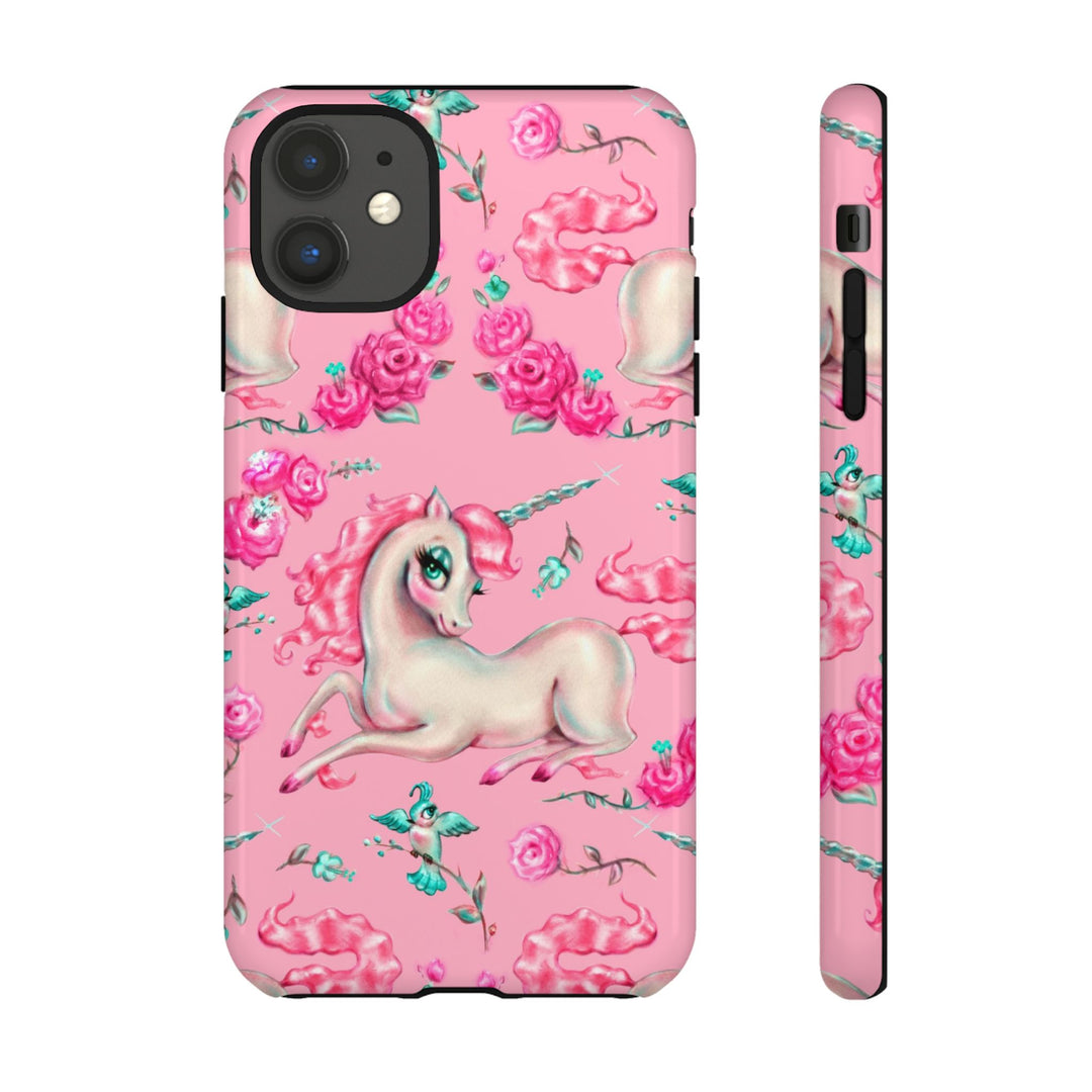 Unicorns and Roses on Pink • Tough Phone Case