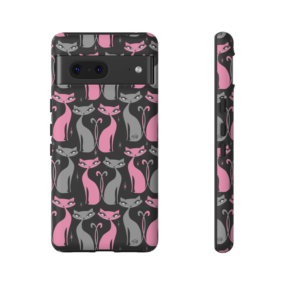 Mod Love Cats on Black • Tough Phone Case