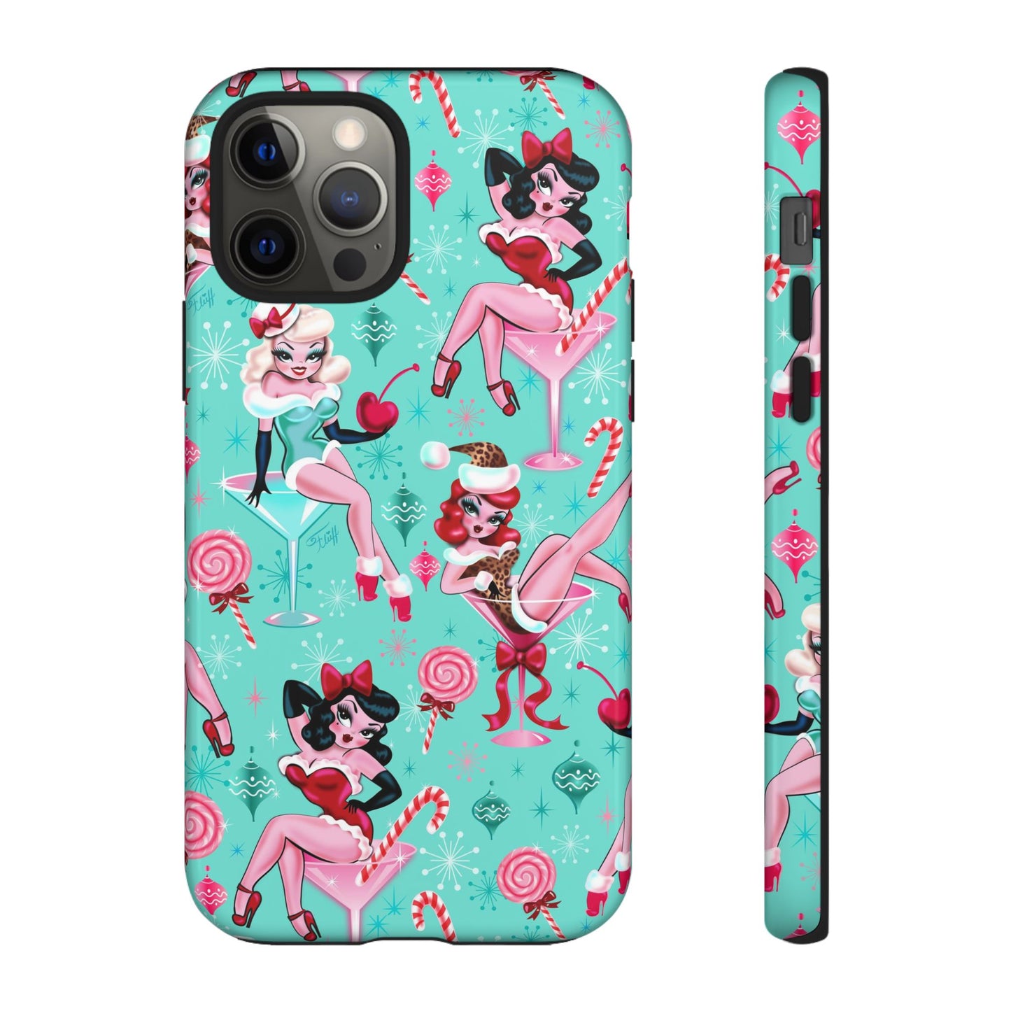 Christmas Candy Martini Pinup Girls • Tough Phone Case