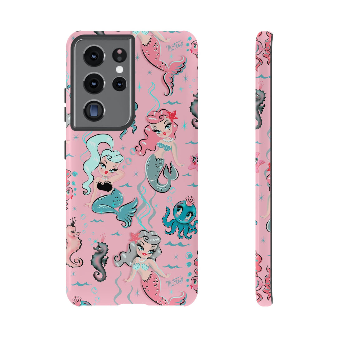 Babydoll Mermaids on Pink • Tough Phone Case