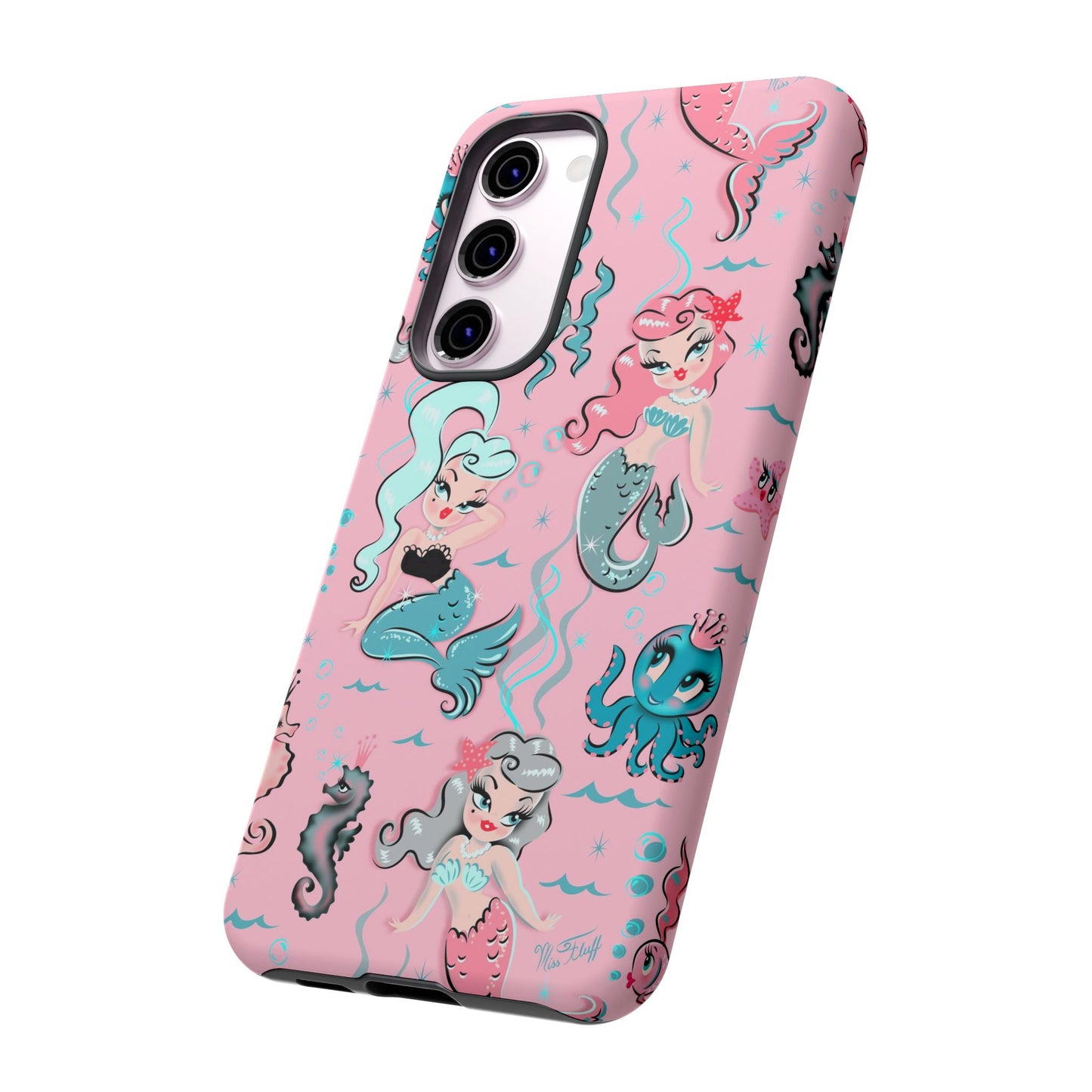 Babydoll Mermaids on Pink • Tough Phone Case