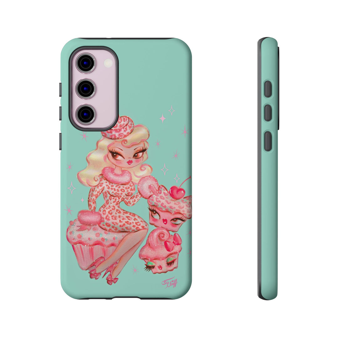 Leopard and Pink Cupcake Girl • Tough Phone Case